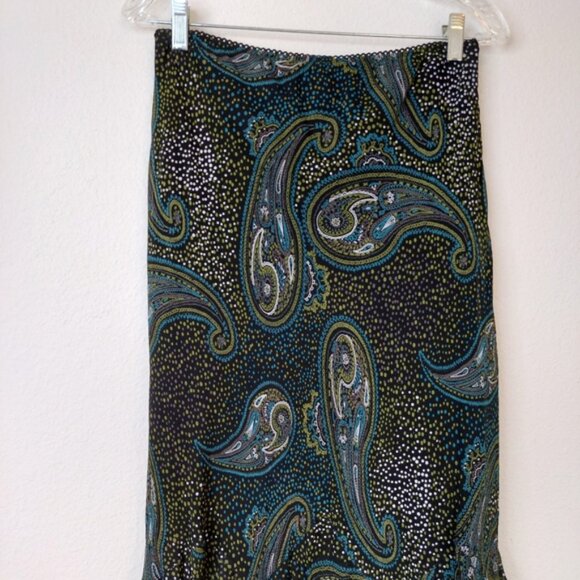 Style & Co Vintage Y2K Paisley Print Asymmetrical Tiered Maxi Skirt Size 10P - Picture 2 of 8